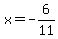 x=-6%2F11