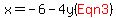 x=-6-4y%28red%28Eqn3%29%29