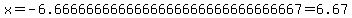 x=-6.6666666666666666666666666666667=6.67
