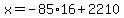 x=-85%2A16%2B2210