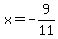 x=-9%2F11