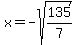 x=-sqrt%28135%2F7%29
