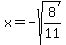 x=-sqrt%288%2F11%29