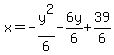 x=-y%5E2%2F6-6y%2F6%2B39%2F6