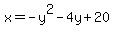 x=-y%5E2-4y%2B20