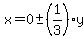 x=0%2B-+%281%2F3%29y