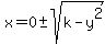 x=0%2B-sqrt%28k-y%5E2%29