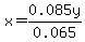x=0.085y%2F0.065