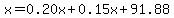 x=0.20x%2B0.15x%2B91.88