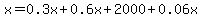 x=0.3x%2B0.6x%2B2000%2B0.06x