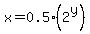 x=0.5%282%5Ey%29