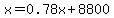x=0.78x%2B8800