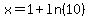 x=1%2Bln%2810%29