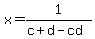 x=1%2F%28c%2Bd-cd%29