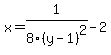x=1%2F8%28y-1%29%5E2-2