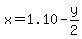 x=1.10-y%2F2