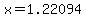 x=1.22094