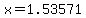 x=1.53571