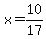 x=10%2F17