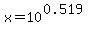 x=10%5E%280.519%29