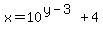 x=10%5E%28y-3%29%2B4