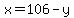 x=106-y