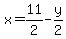 x=11%2F2-y%2F2