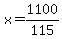 x=1100%2F115