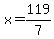 x=119%2F7