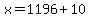 x=1196%2B10