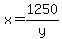 x=1250%2Fy