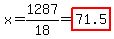 x=1287%2F18=highlight%2871.5%29