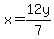 x=12y%2F7