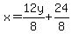 x=12y%2F8%2B24%2F8