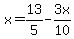 x=13%2F5-3x%2F10
