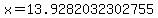 x=13.9282032302755