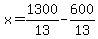x=1300%2F13-600%2F13