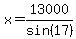 x=13000%2Fsin%2817%29