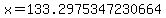 x=133.2975347230664