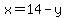 x=14-y