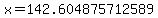 x=142.604875712589
