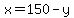 x=150-y