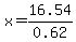 x=16.54%2F0.62