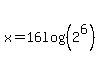 x=16log%28%282%5E6%29%29