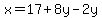 x=17%2B8y-2y
