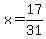 x=17%2F31