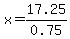 x=17.25%2F0.75
