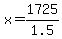 x=1725%2F1.5