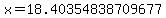 x=18.40354838709677