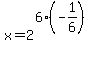x=2%5E%286%28-1%2F6%29%29%5E%22%22